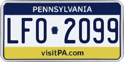 PA license plate LFO2099