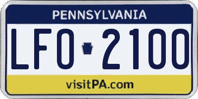 PA license plate LFO2100