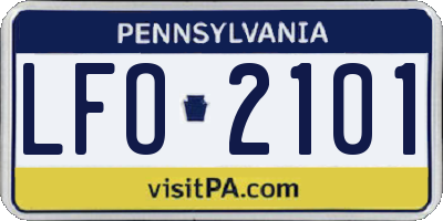 PA license plate LFO2101