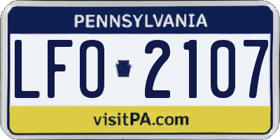 PA license plate LFO2107
