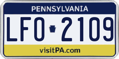 PA license plate LFO2109