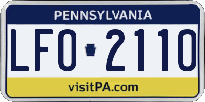 PA license plate LFO2110