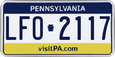 PA license plate LFO2117