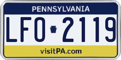 PA license plate LFO2119