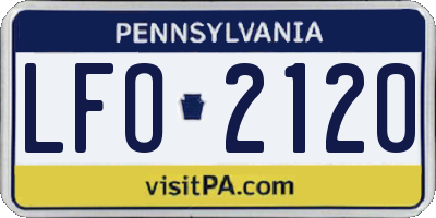 PA license plate LFO2120