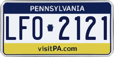 PA license plate LFO2121