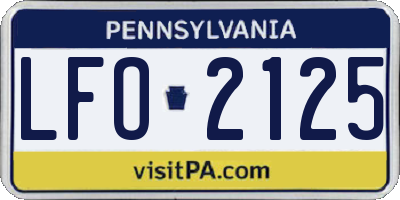 PA license plate LFO2125