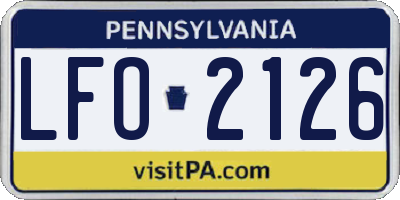 PA license plate LFO2126