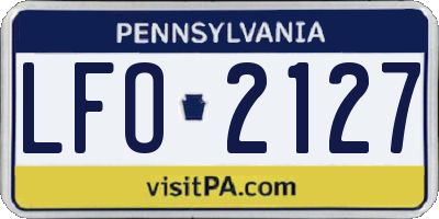 PA license plate LFO2127