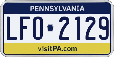 PA license plate LFO2129