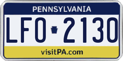 PA license plate LFO2130