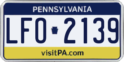 PA license plate LFO2139