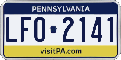 PA license plate LFO2141