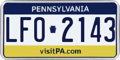 PA license plate LFO2143