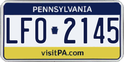 PA license plate LFO2145