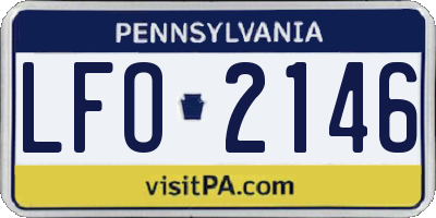 PA license plate LFO2146