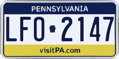 PA license plate LFO2147
