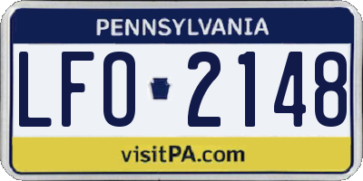 PA license plate LFO2148