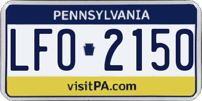 PA license plate LFO2150