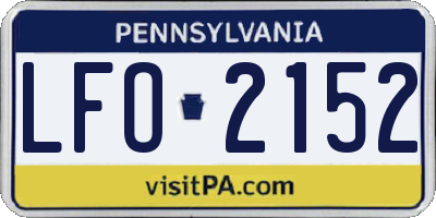PA license plate LFO2152