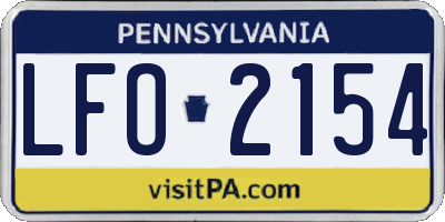 PA license plate LFO2154