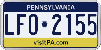 PA license plate LFO2155
