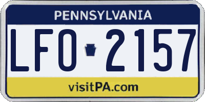 PA license plate LFO2157