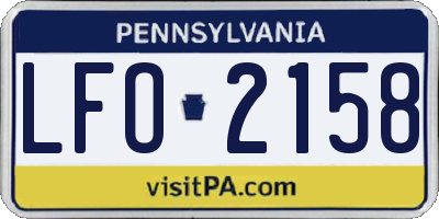 PA license plate LFO2158