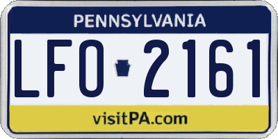 PA license plate LFO2161