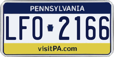 PA license plate LFO2166