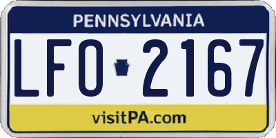 PA license plate LFO2167