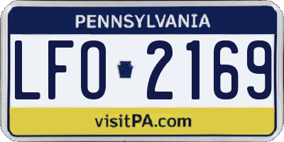 PA license plate LFO2169