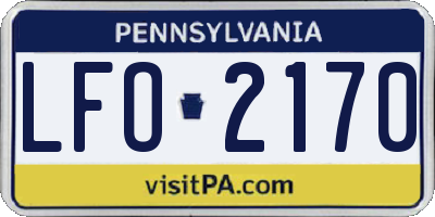 PA license plate LFO2170