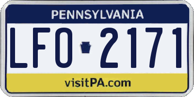 PA license plate LFO2171