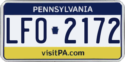 PA license plate LFO2172