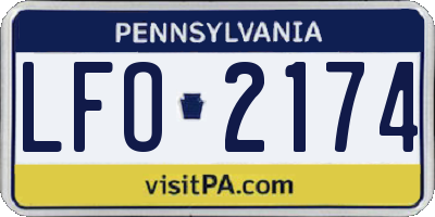 PA license plate LFO2174