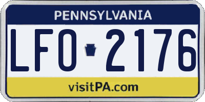 PA license plate LFO2176