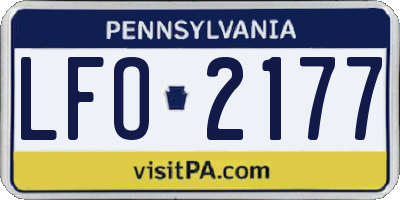 PA license plate LFO2177