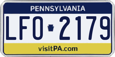 PA license plate LFO2179