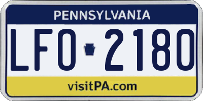 PA license plate LFO2180