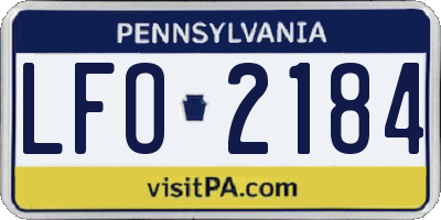 PA license plate LFO2184