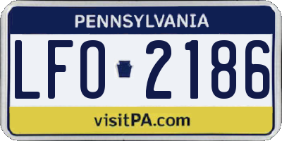 PA license plate LFO2186