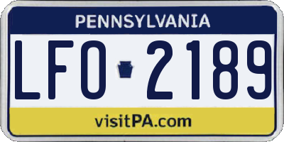 PA license plate LFO2189