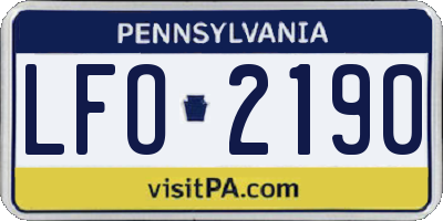 PA license plate LFO2190