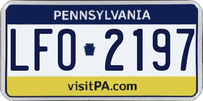 PA license plate LFO2197