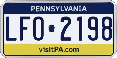 PA license plate LFO2198