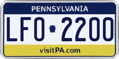 PA license plate LFO2200
