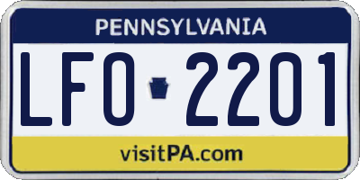 PA license plate LFO2201