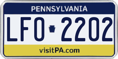 PA license plate LFO2202