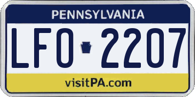 PA license plate LFO2207